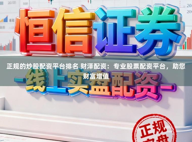 正规的炒股配资平台排名 财泽配资：专业股票配资平台，助您财富增值