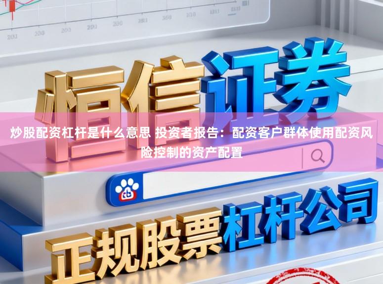 炒股配资杠杆是什么意思 投资者报告：配资客户群体使用配资风险控制的资产配置